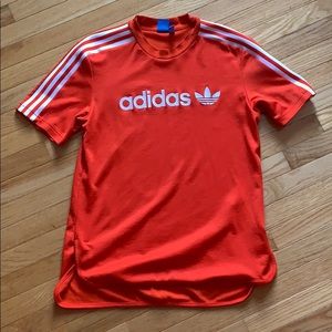 Adidas Originals 3 stripe drop cut t shirt